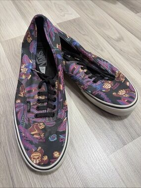 Vans Men’s Donkey Kong Black Floral Pixel Print Low-Top Sneakers 11